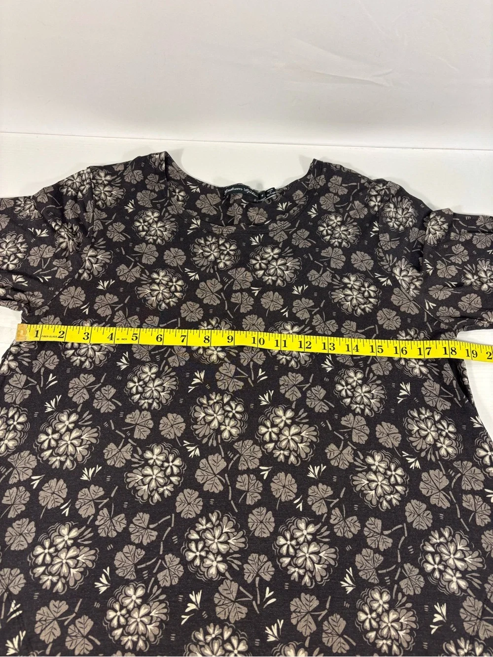 Gudrun Sjödén Pegasus Floral Lyocell Swing Dress Pockets Gray Size Medium - Picture 4 of 9